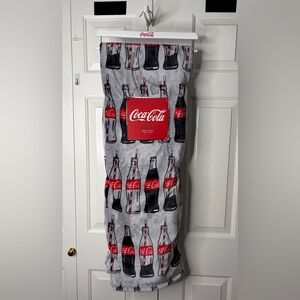 Coca-Cola Coke Gray and Red Bottle Design Throw Blanket HTF VIRAL